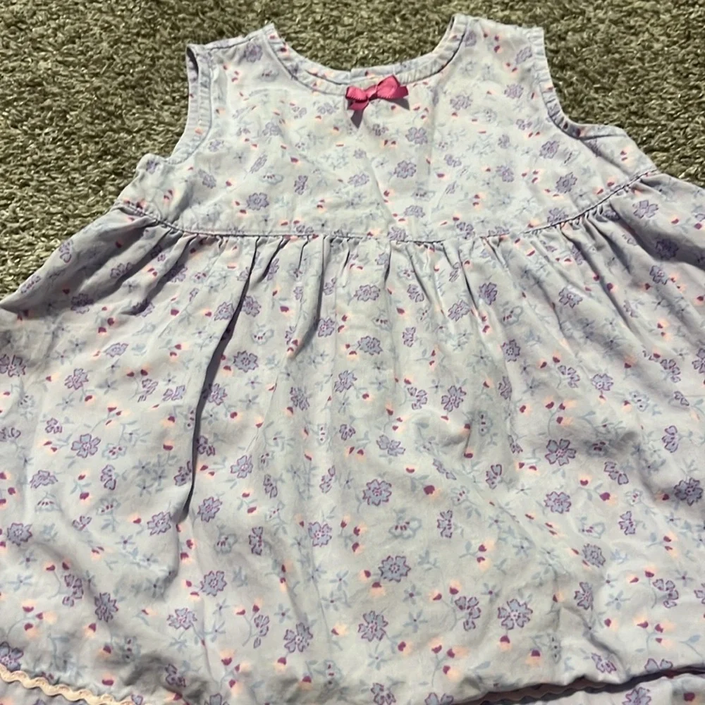Vintage Gymboree Pink and White Floral Sleeveless Dress 6-12M‎